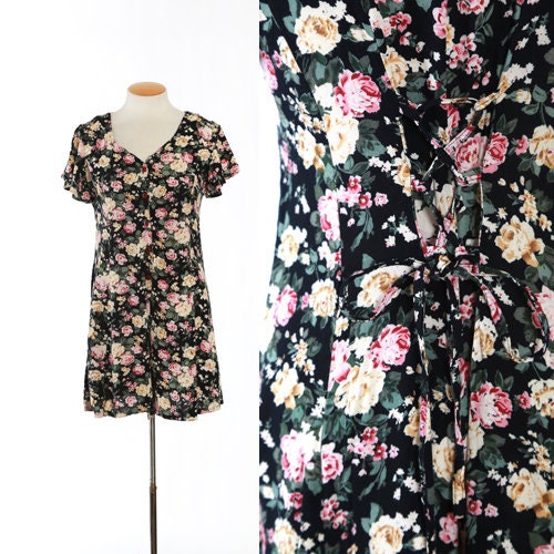 Vintage 90s floral rayon romper