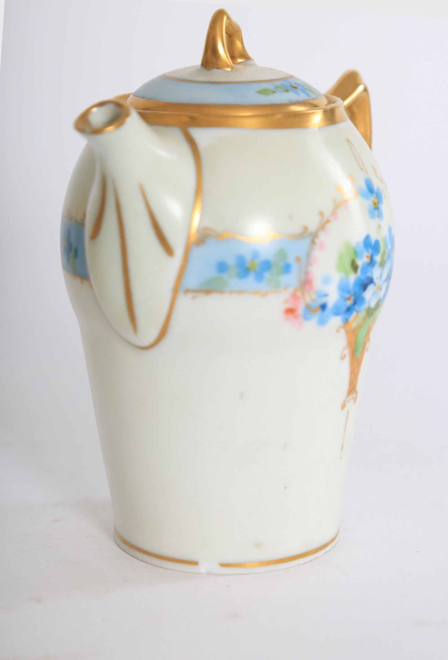 Antique vintage antique Bavaria Jul H Brauer hand painted floral creamer & sugar set 1910s
