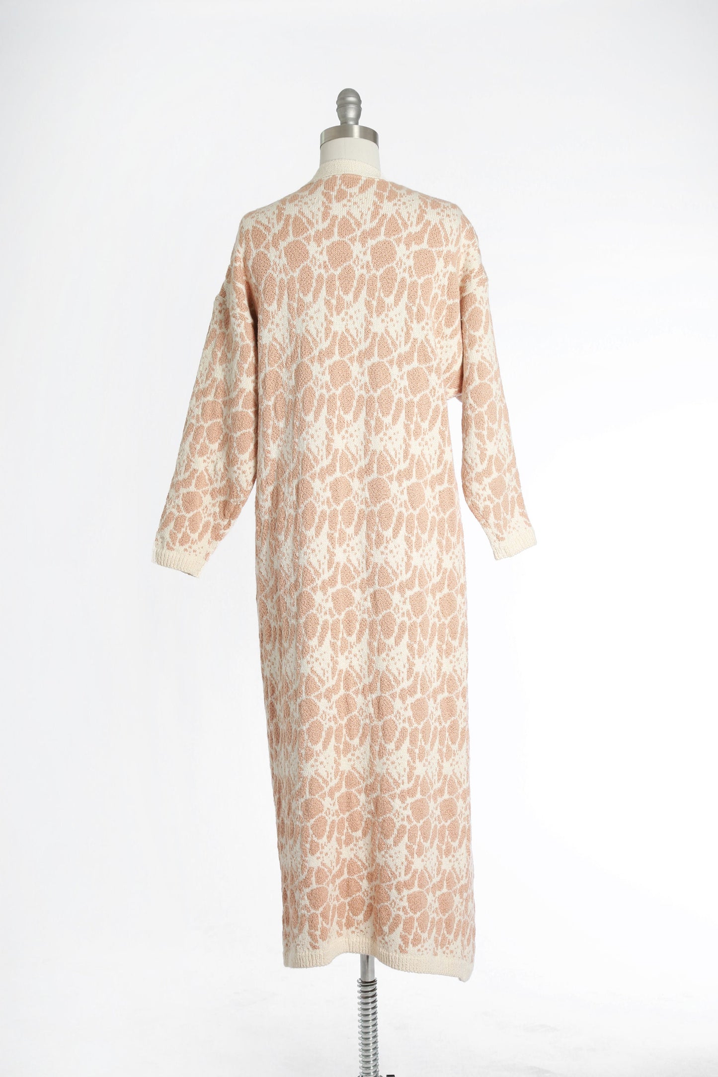 BABO Knit duster | Vintage 90s abstract knit cotton sweater |  long duster trench coat sweater