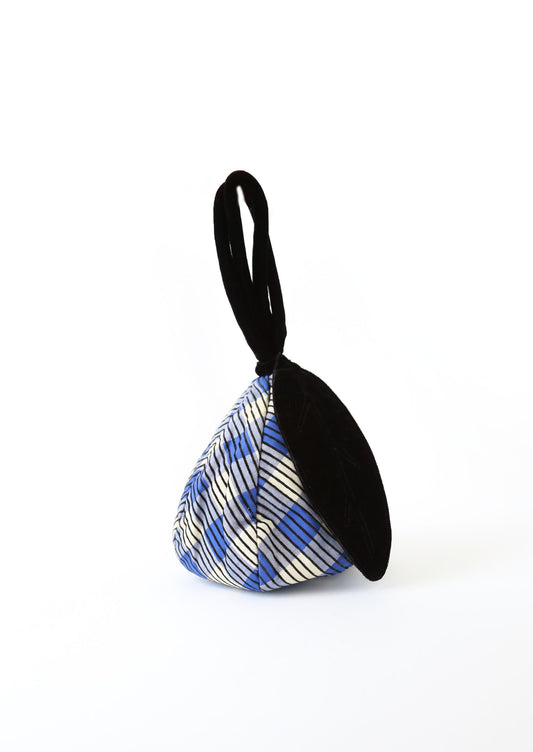 Vintage 40s velvet purse | 1940s single strap leaf purse