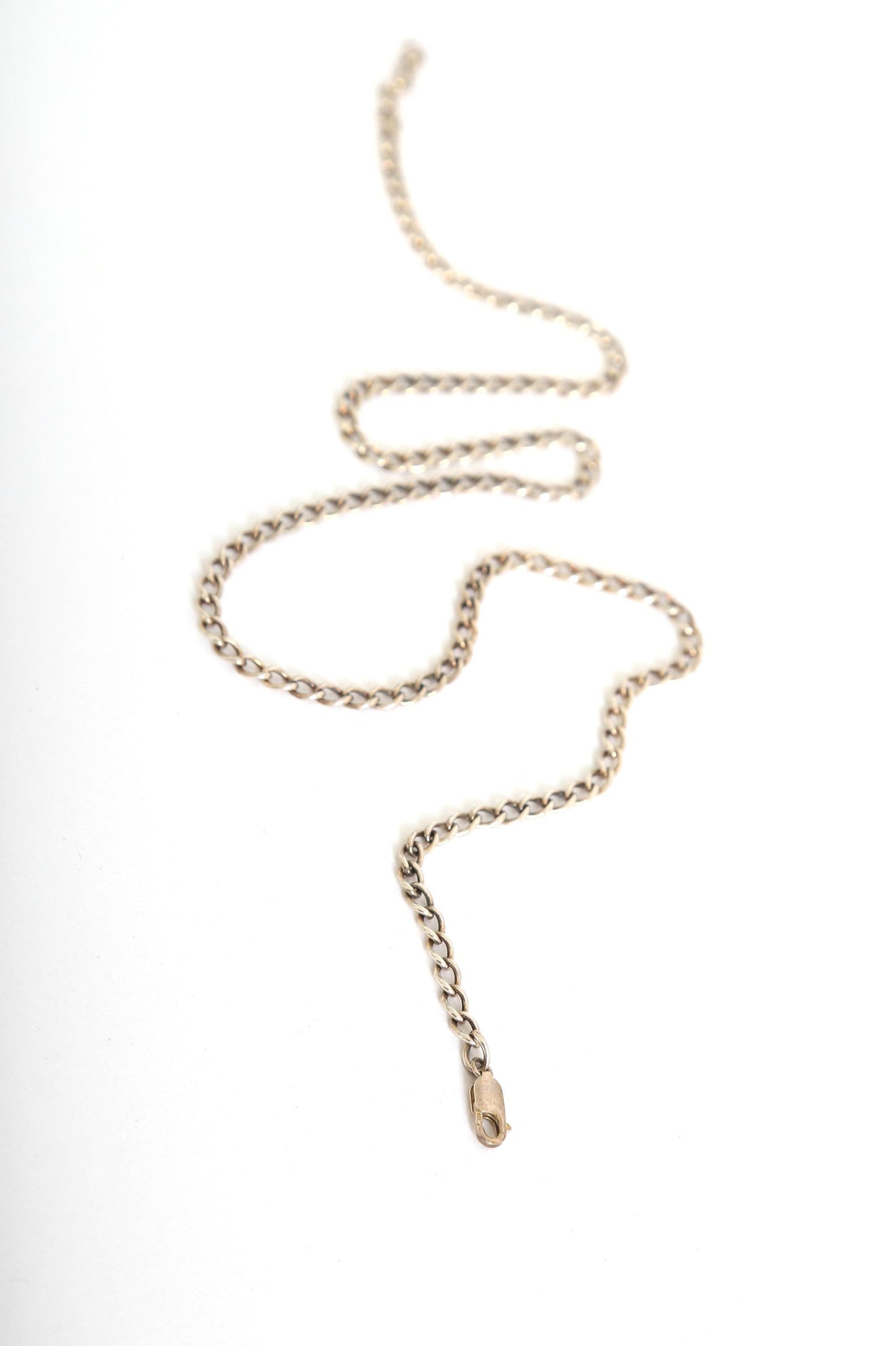 Vintage sterling silver curb chain necklace 25"  25g