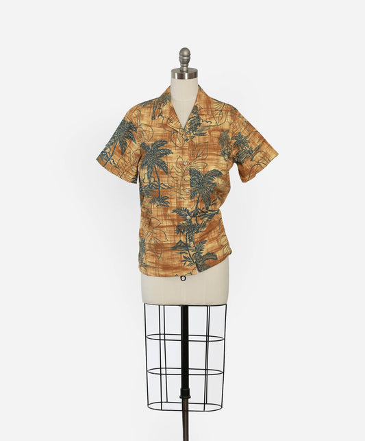 Vintage 90s Barefoot palm tree cotton Hawaiian shirt