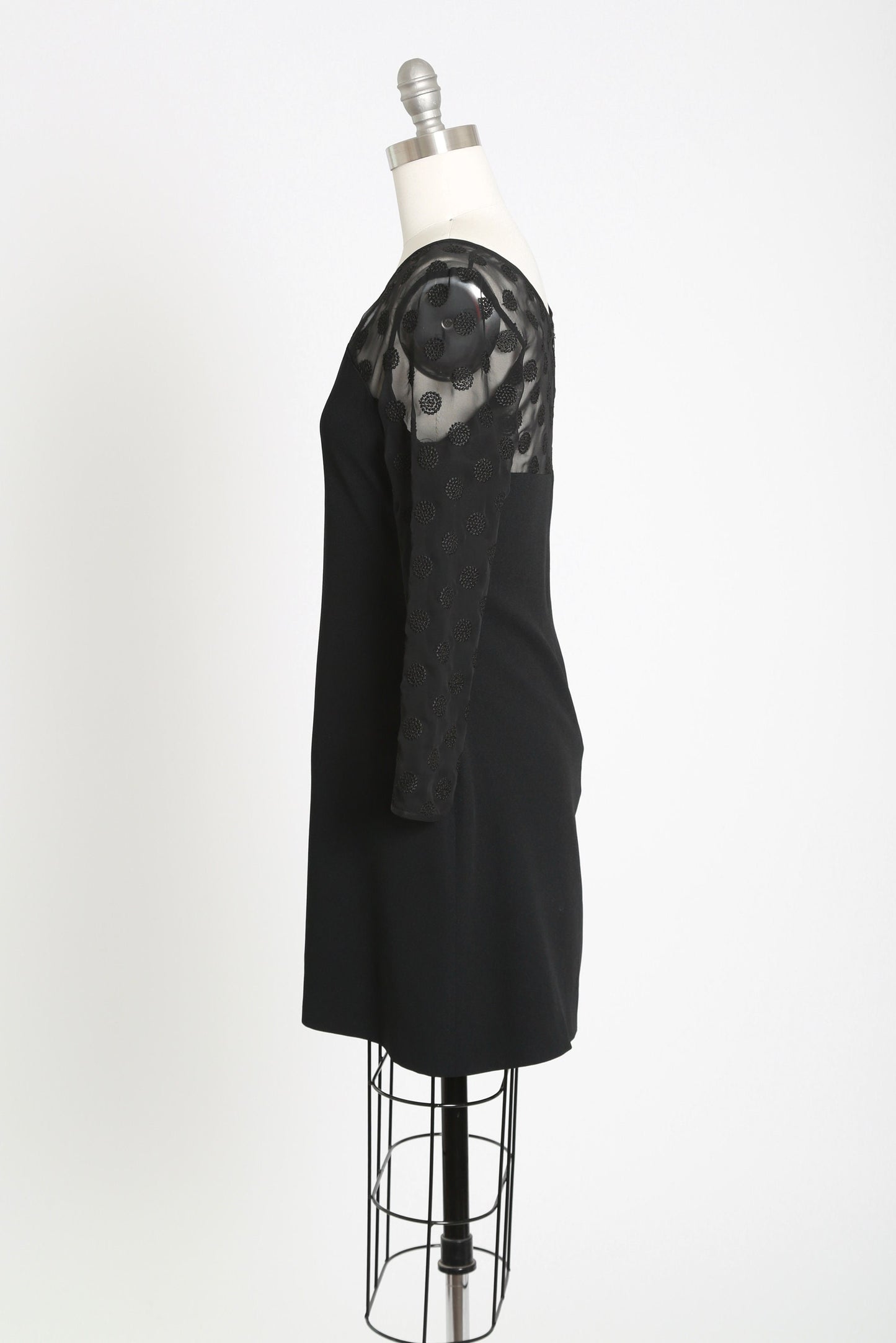 Bergdorf Goodman sheer embroidered dot mini dress Sz. 6