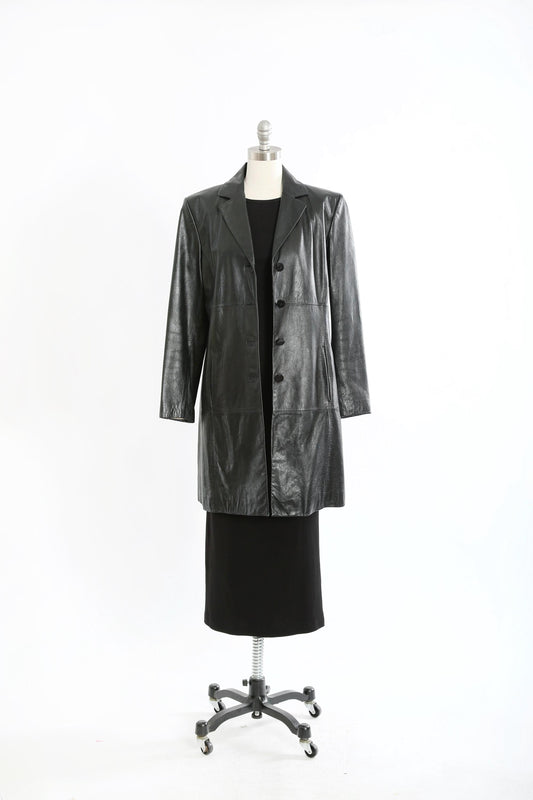 Vintage Y2K Wilsons Pelle Studio black leather coat