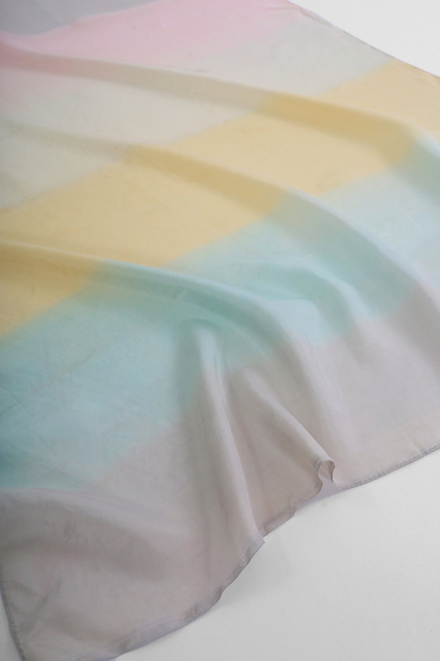 Vintage 60s rainbow ombre hand rolled silk scarf