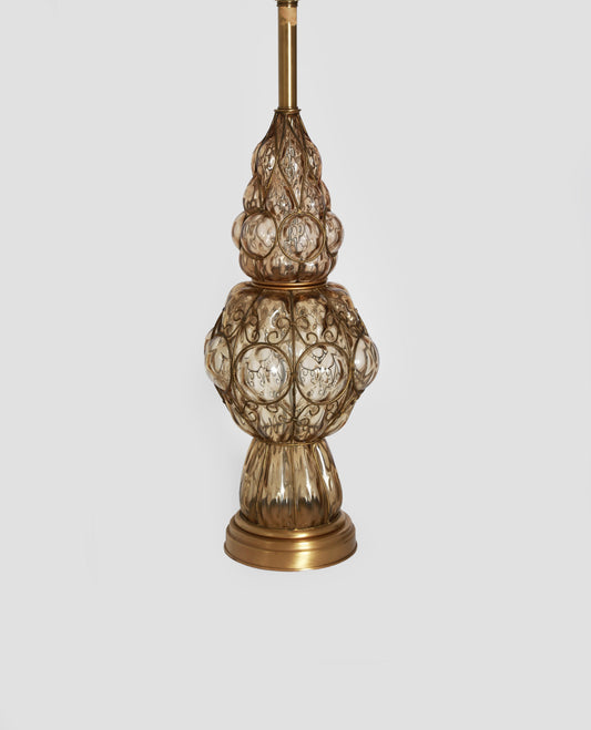 Vintage Mid Century modern Murano glass caged lamp