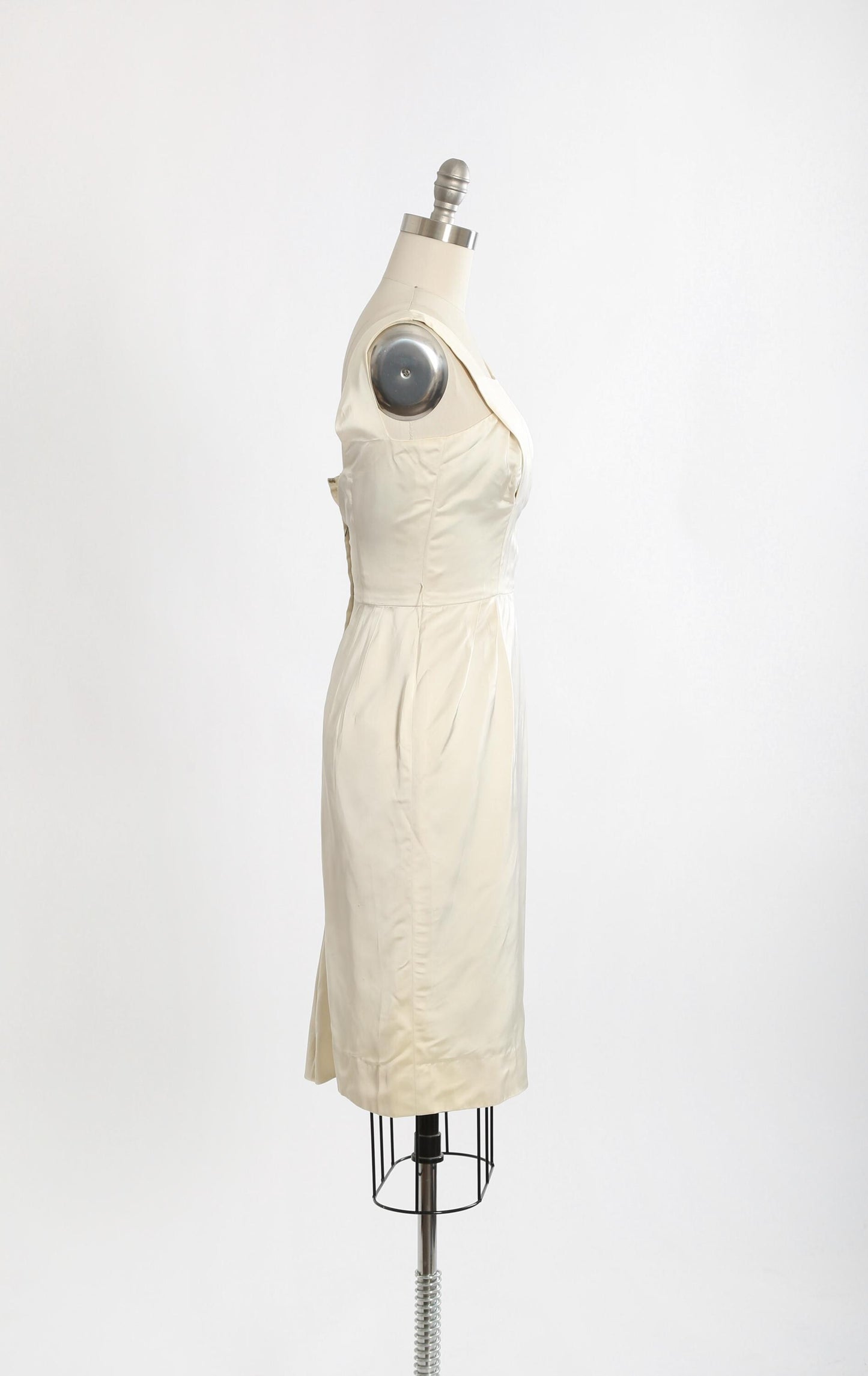 50s Lilli Ann dress | Vintage 1950s ivory Lilli Ann silk satin wiggle dress