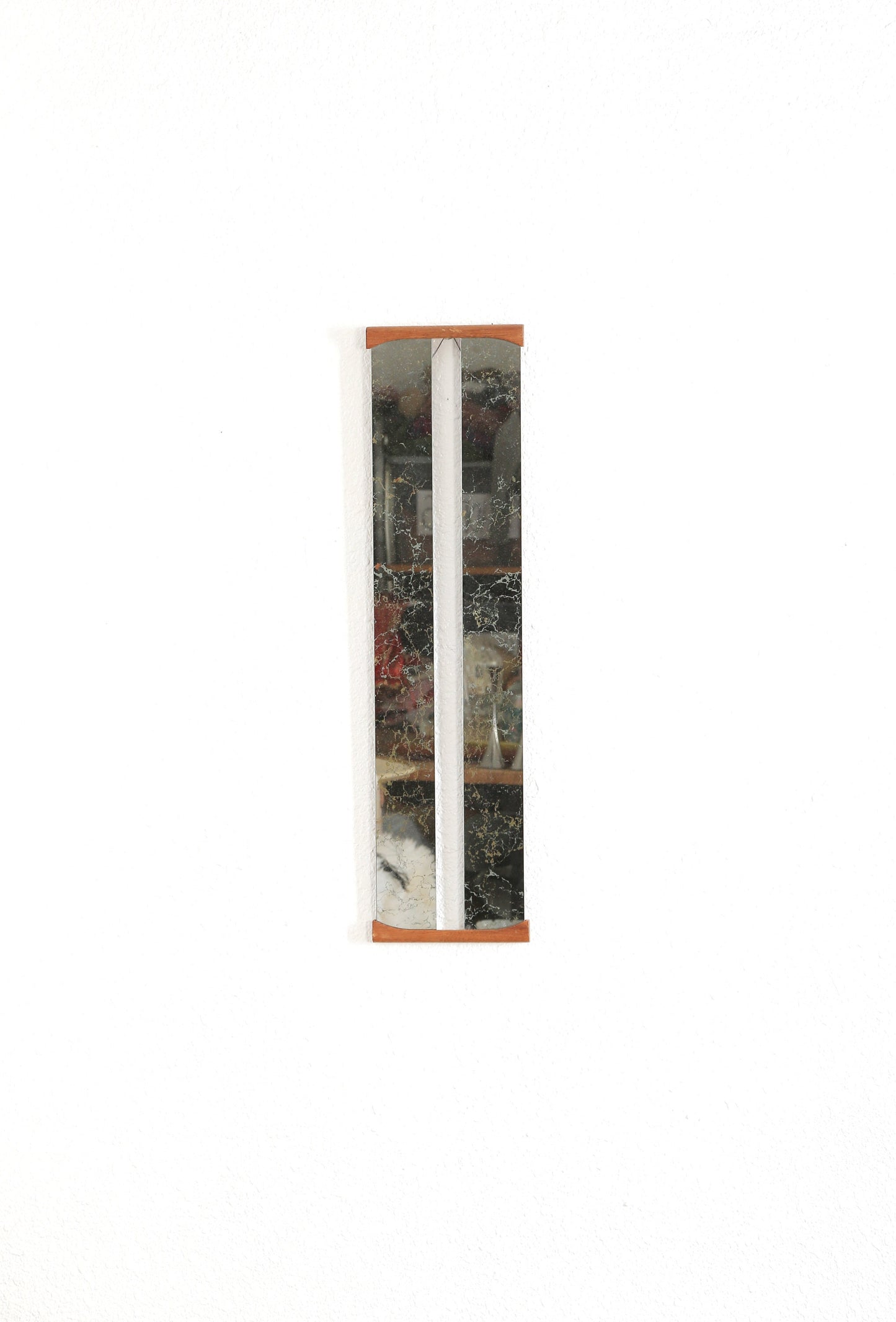 Vintage Mid Century Modern teak wood rectangle mirror