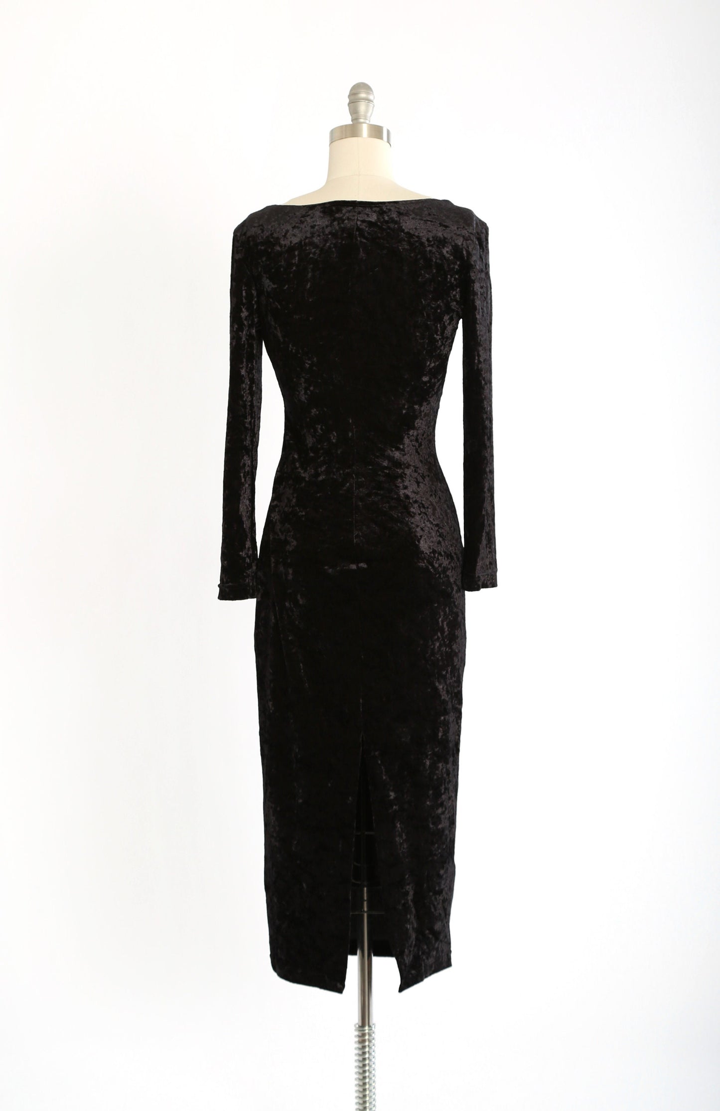 Cutout velvet dress | Vintage 90s black velvet cutout maxi dress