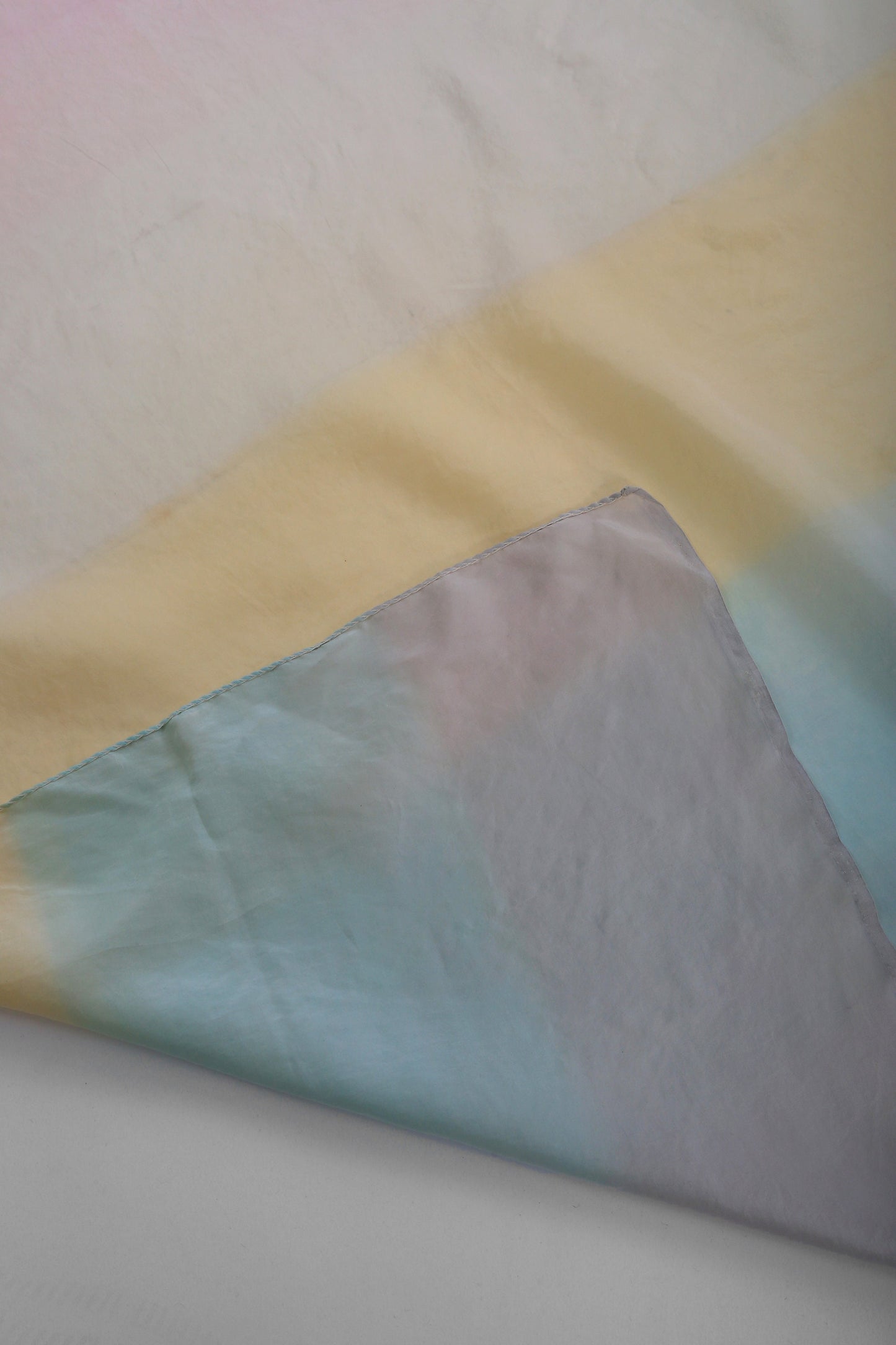 Vintage 60s rainbow ombre hand rolled silk scarf