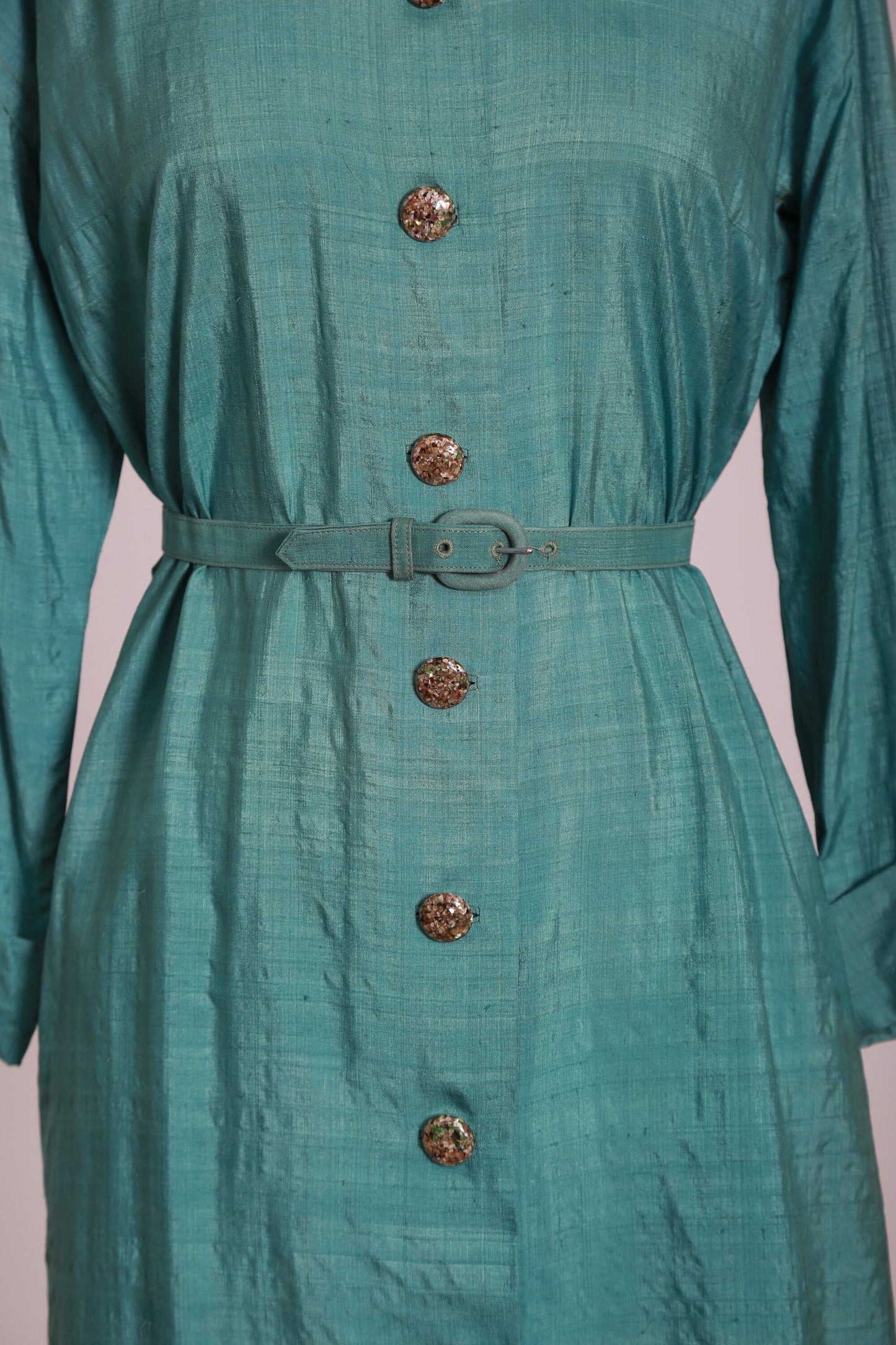50s silk dress | Vintage 1950s B H Wragge blue silk dress