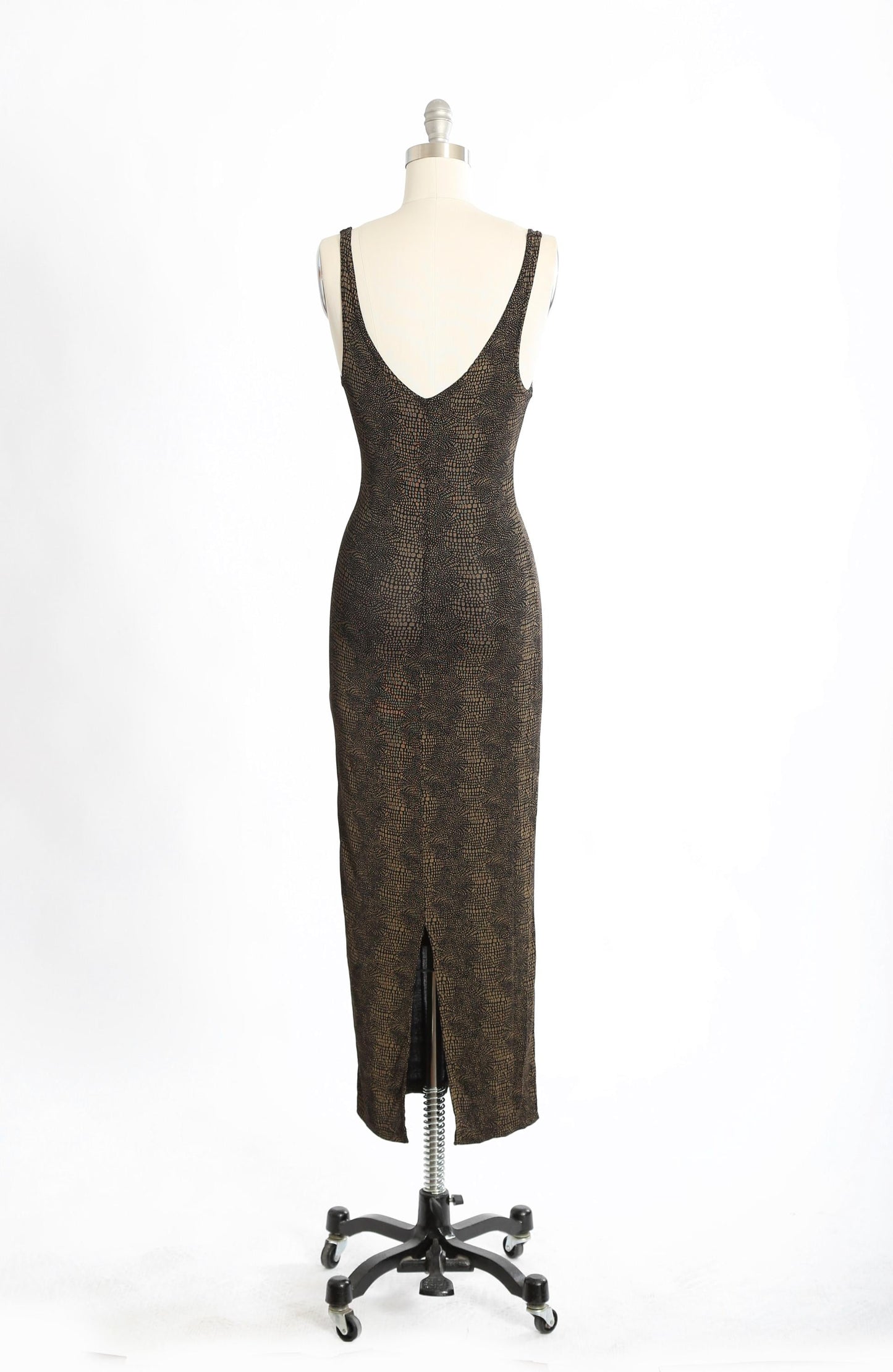 Vintage 90s alligator print bodycon maxi Dress