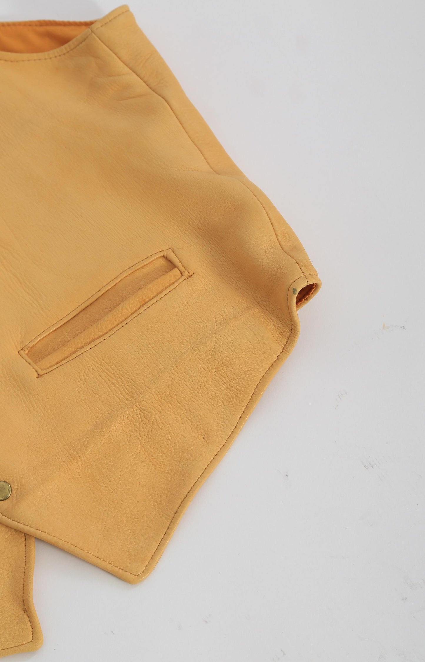 Vintage 70s Buckskin brown leather vest