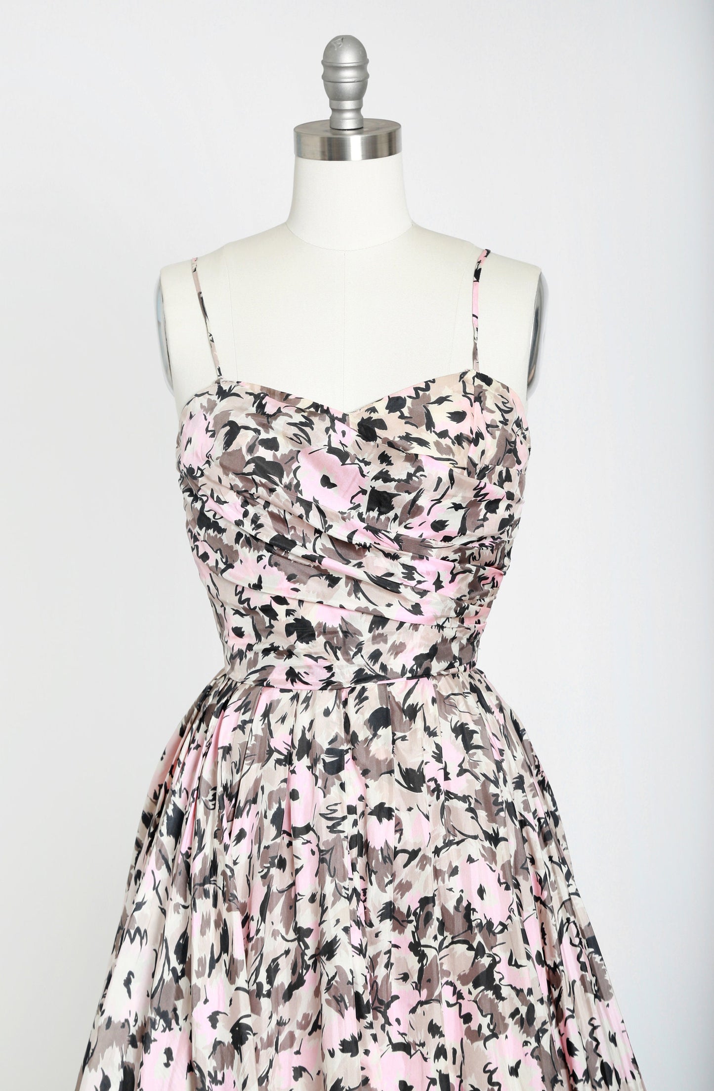 Emma Domb silk dress | Vintage 50s Emma Domb floral silk cocktail dress | 1950s deadstock Emma Domb designer evening dress