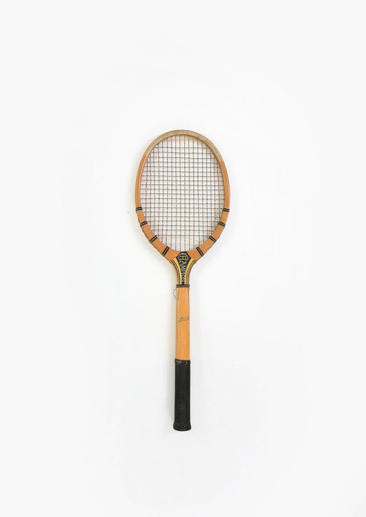 Antique 1920s J.F. Bancroft Champion wood tennis Racket wall art gallery wall