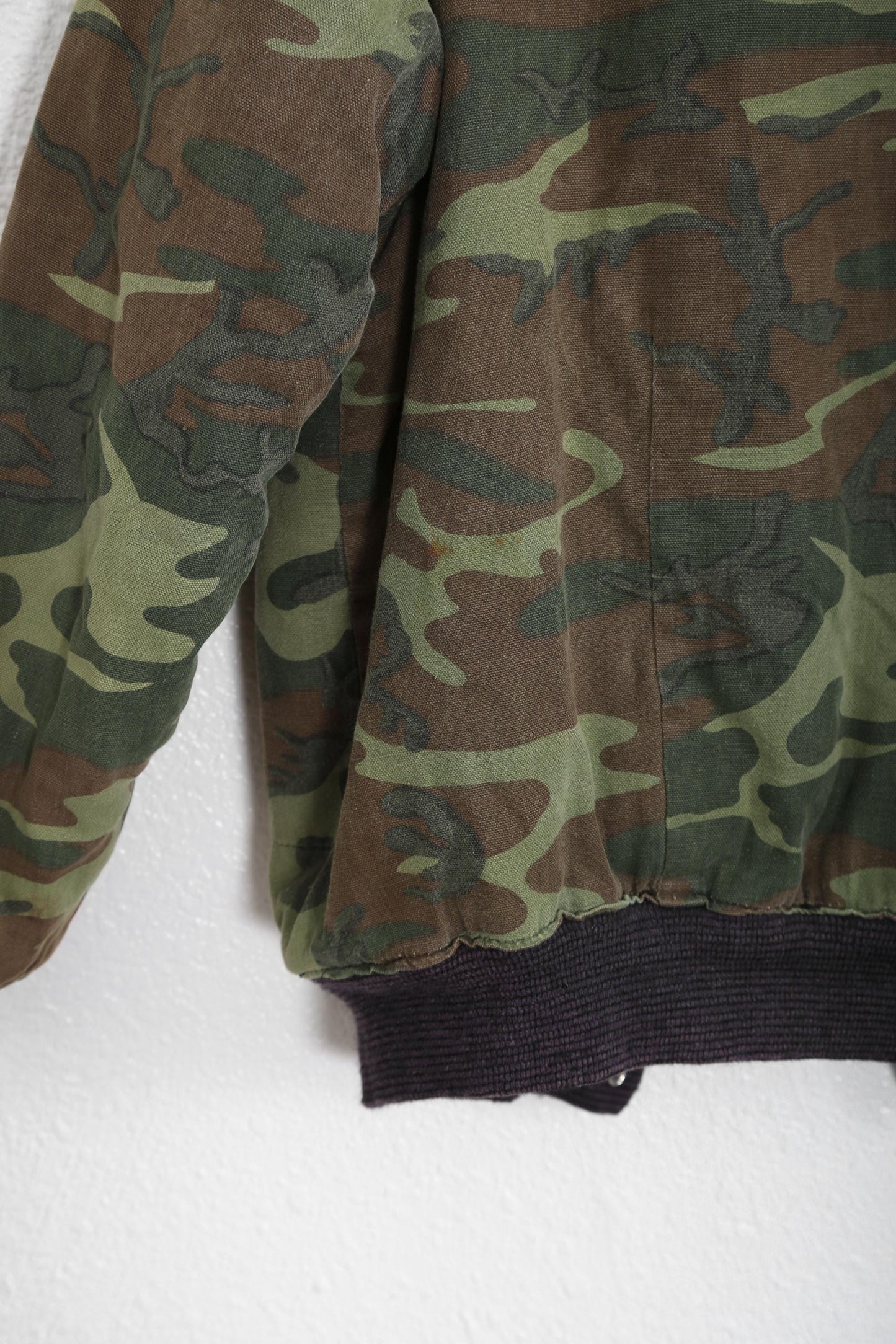 Camo bomber jacket | Vintage 70s cotton camouflage bomber jacket