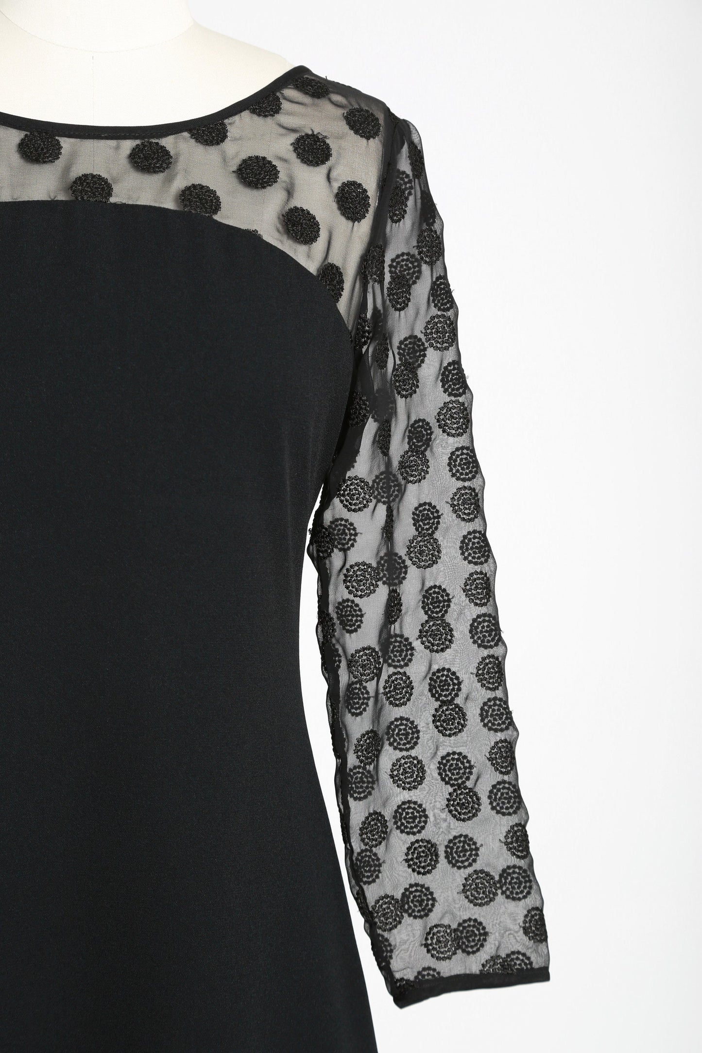 Bergdorf Goodman sheer embroidered dot mini dress Sz. 6