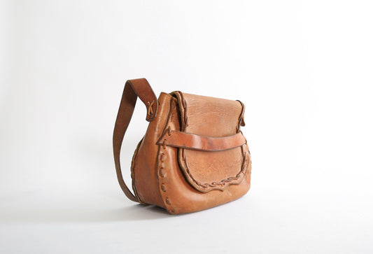 60s Tooled leather purse | Vintage 1960s tooled leather purse