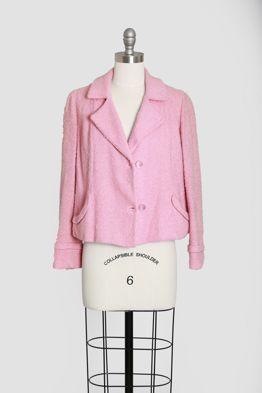 50s pink wool cropped jacket