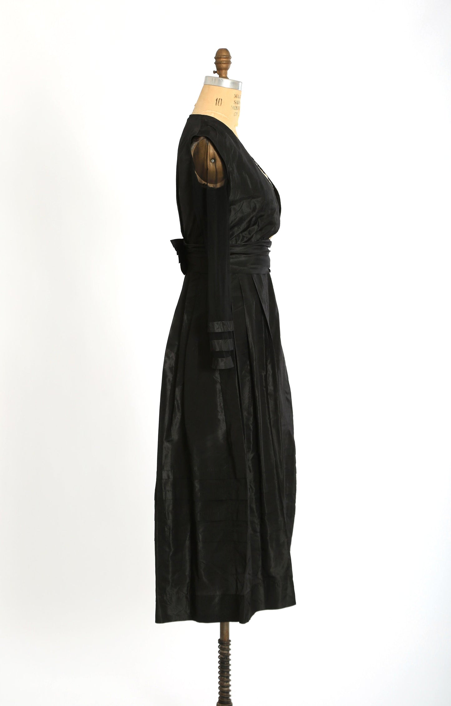 Antique Vintage Edwardian silk black dress
