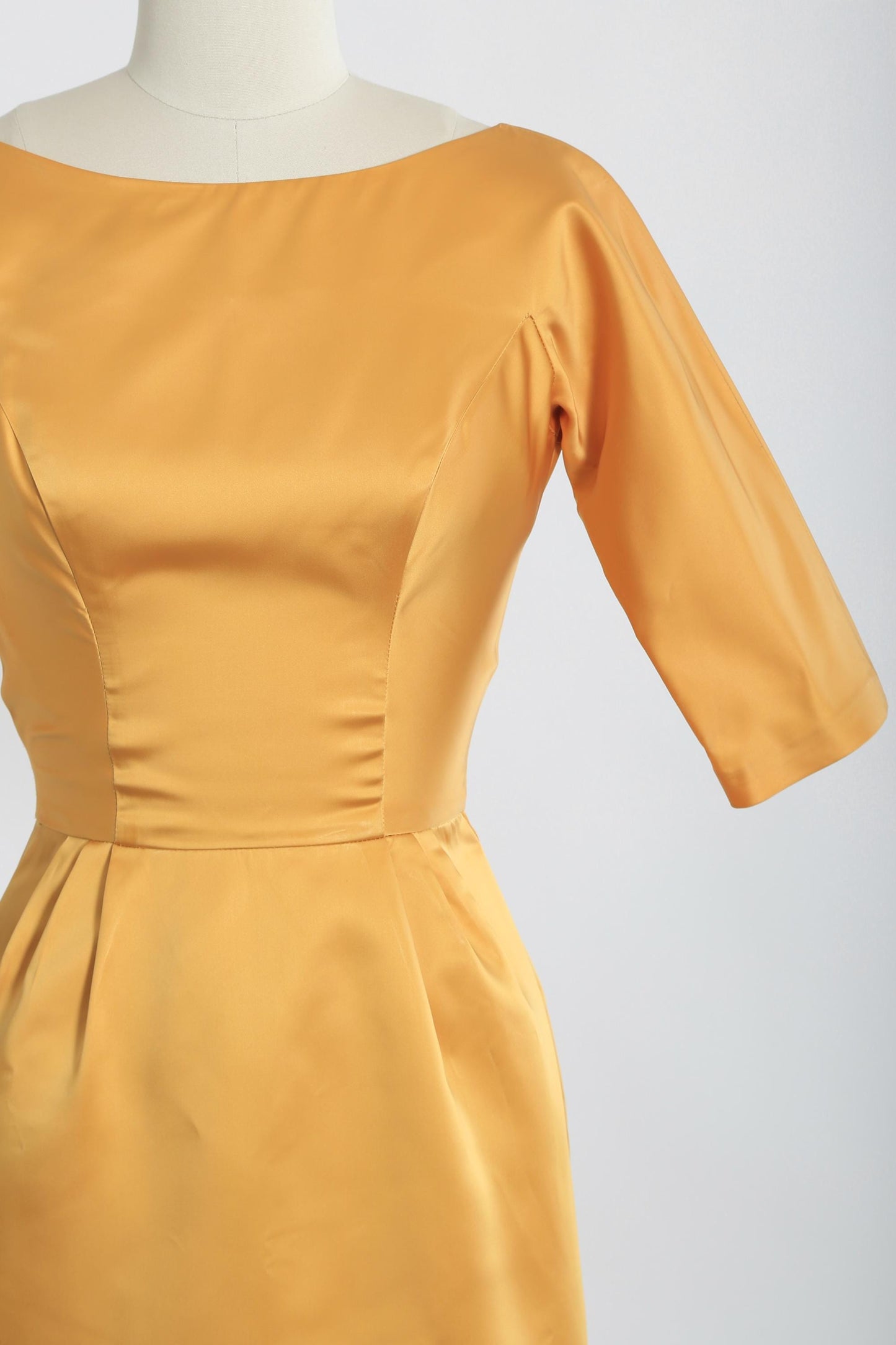 50s Gold satin wiggle dress