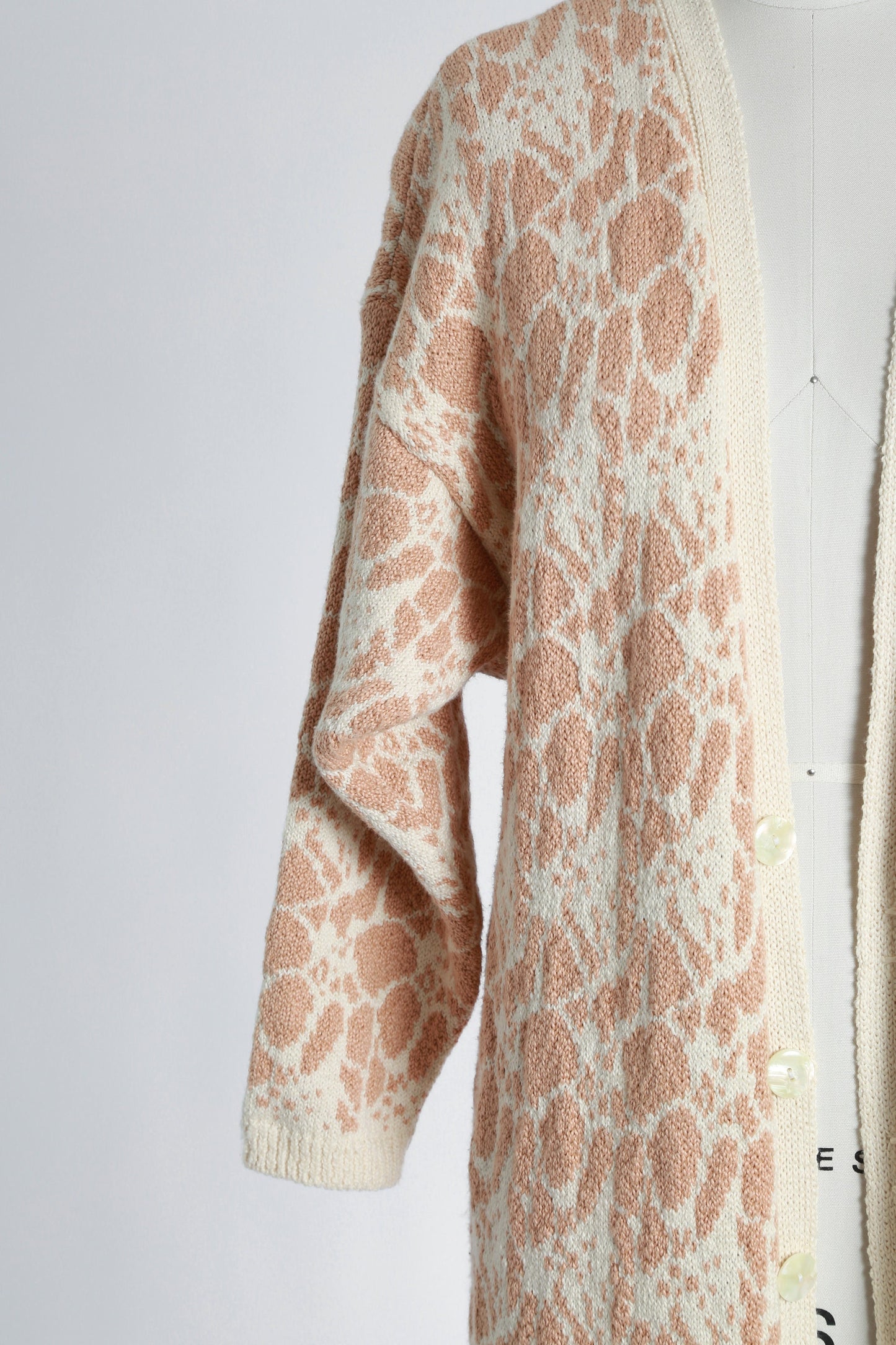 BABO Knit duster | Vintage 90s abstract knit cotton sweater |  long duster trench coat sweater