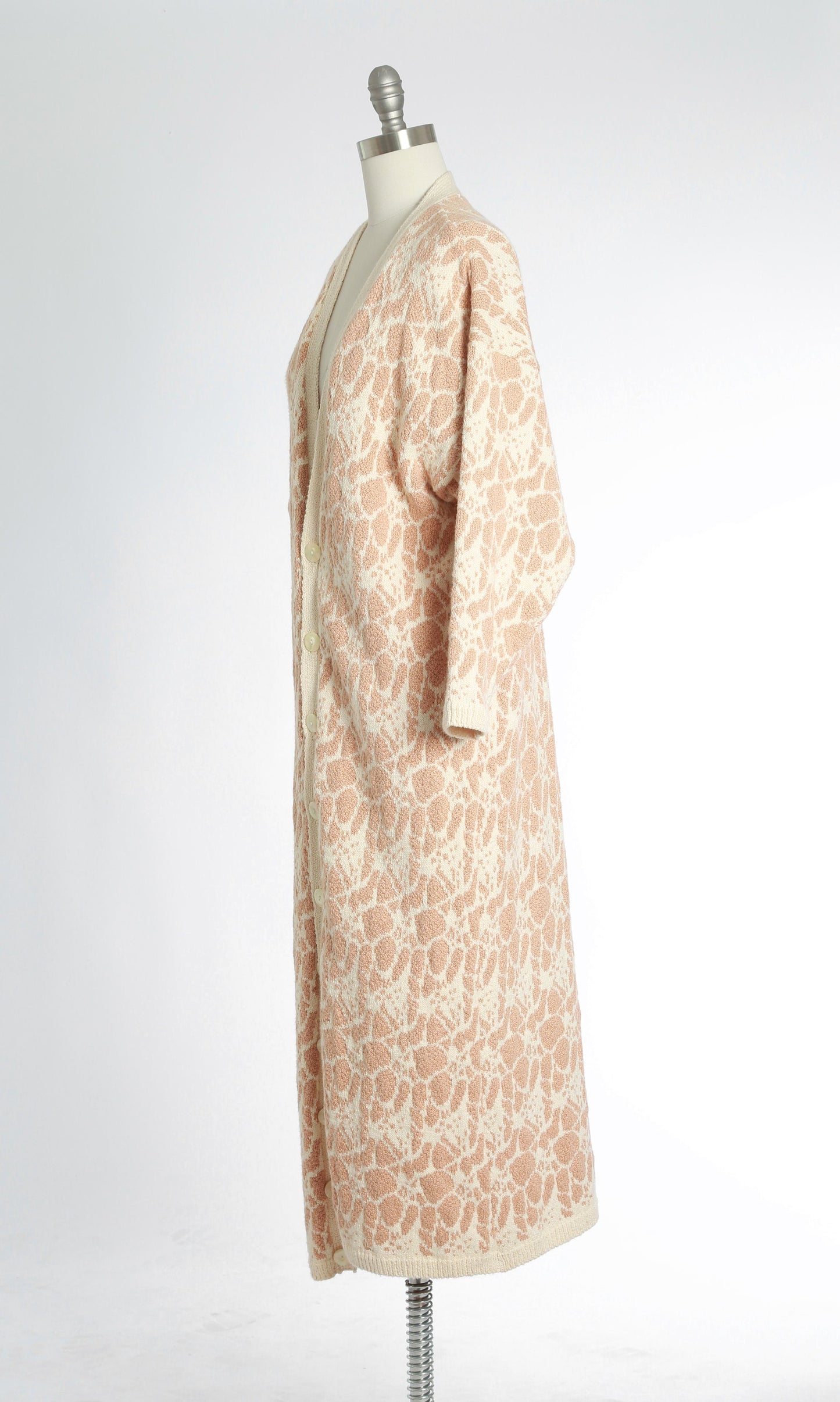 BABO Knit duster | Vintage 90s abstract knit cotton sweater |  long duster trench coat sweater