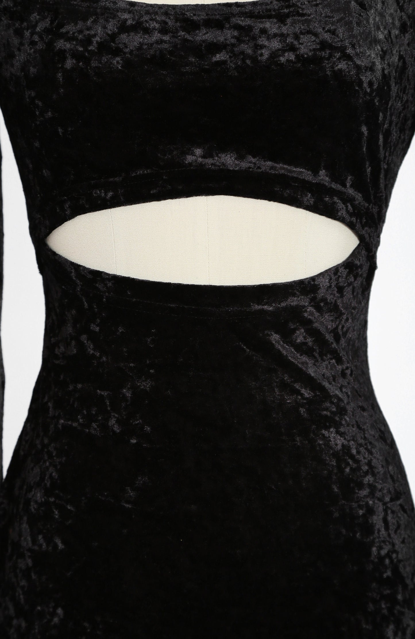 Cutout velvet dress | Vintage 90s black velvet cutout maxi dress
