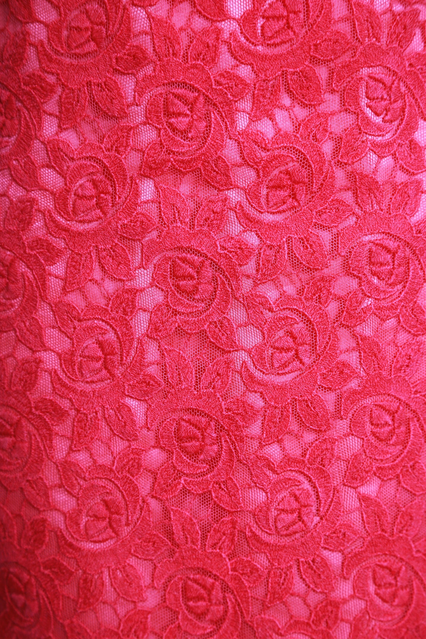 Vintage 60s pink embroidered floral rose lace cheongsam dress