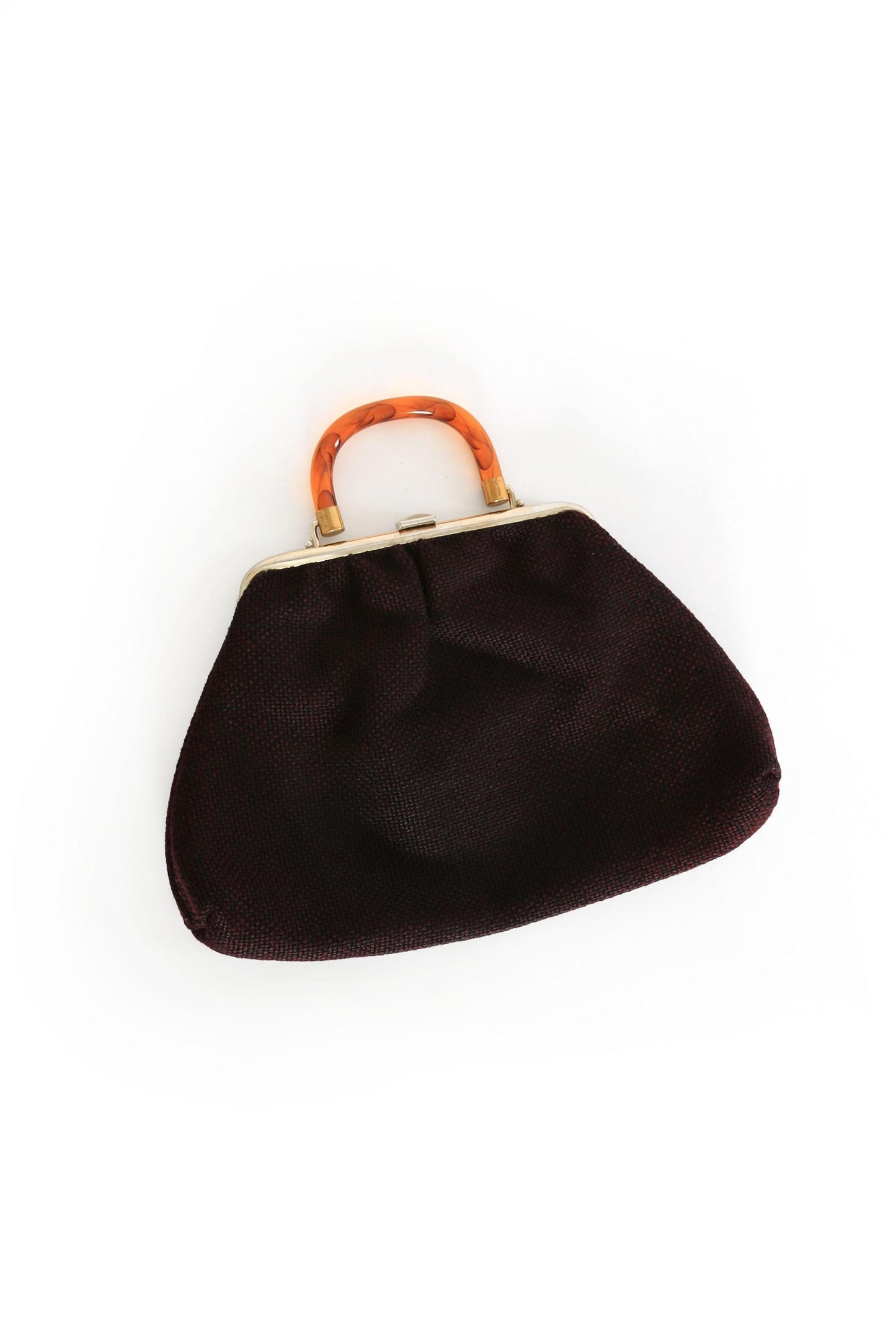 Vintage 60s J.R. black woven tweed purse