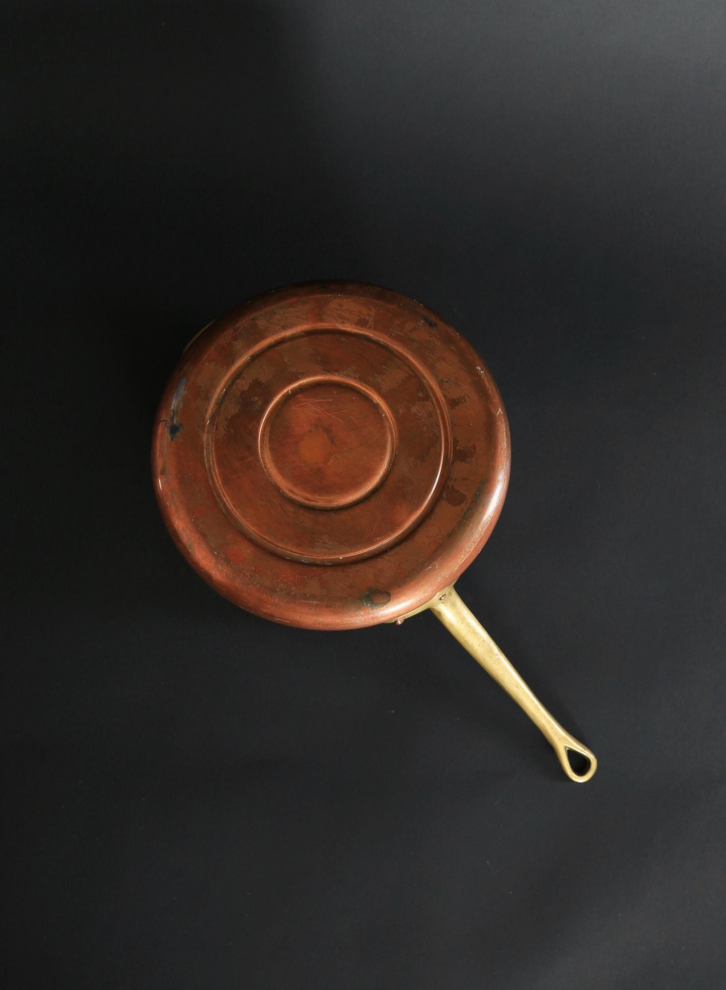 Antique Vintage solid copper sauce pan