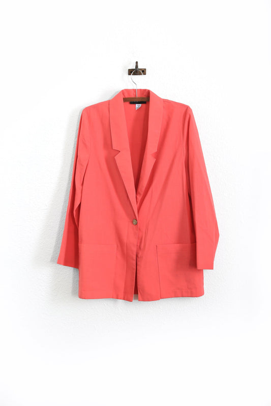 Vintage 90s salmon oversized rayon blend blazer