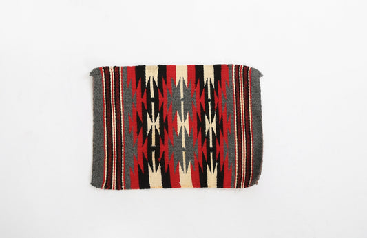 Vintage Native American Navajo hand woven wool Tapestry Wall Art Red Germantown Sampler