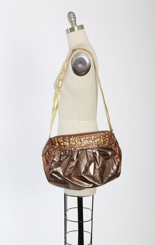 Vintage 80s OHH! Ashley metallic gold studded leather purse | 1980s deadstock gold leather purse