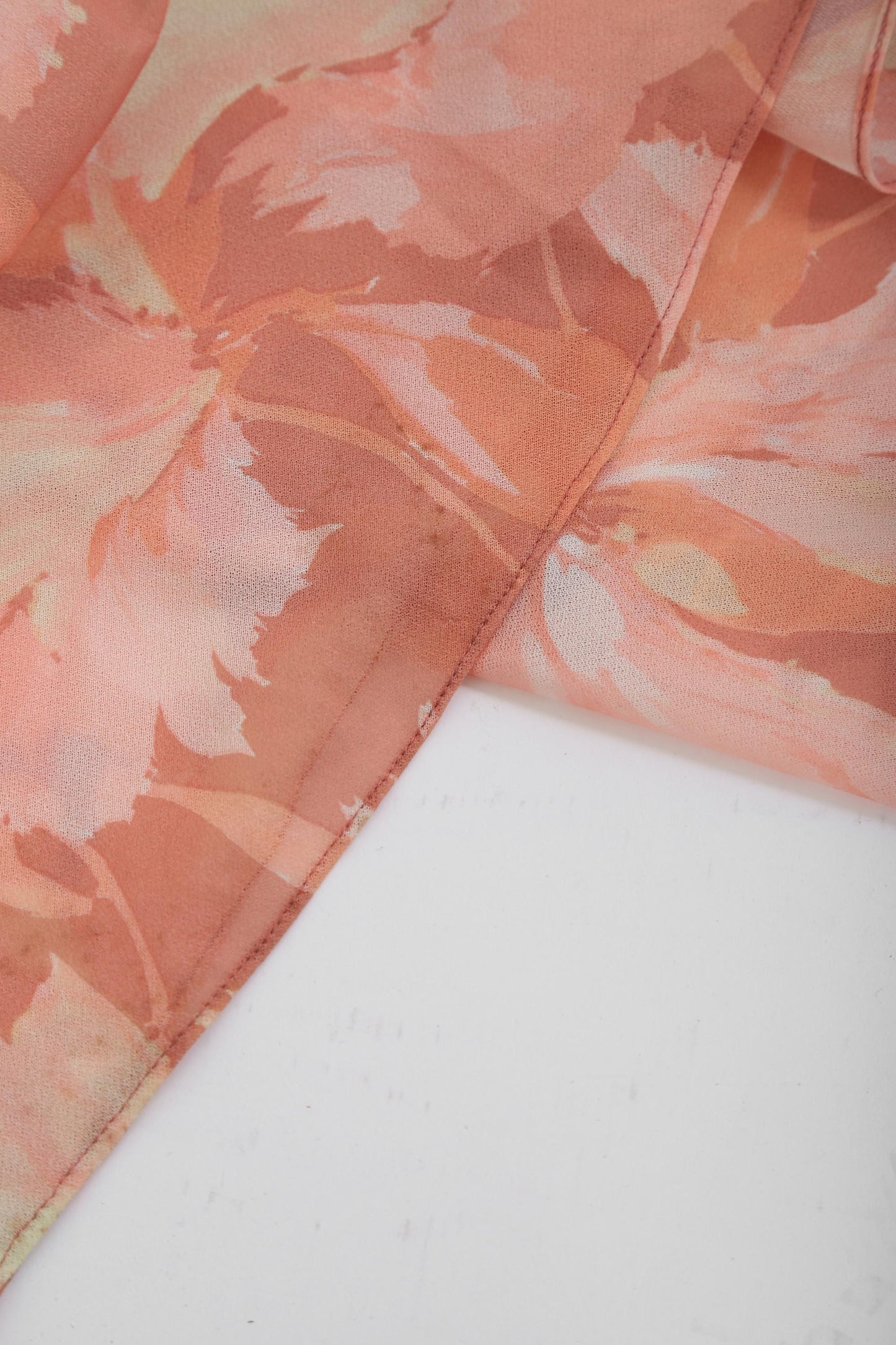 Floral ruffle maxi | Vintage 70s pink semi sheer maxi dress
