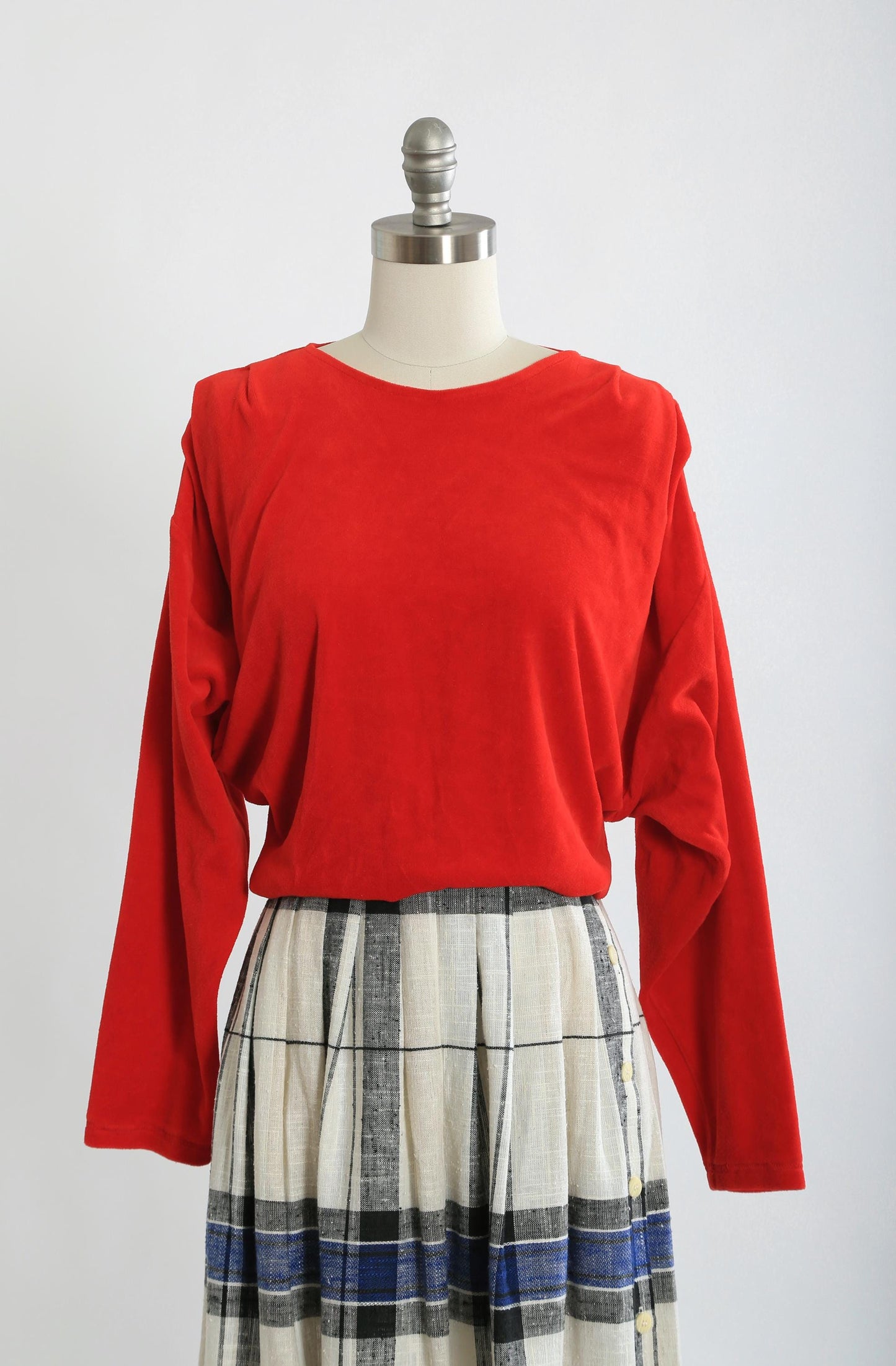 Vintage 80s red terry cloth top