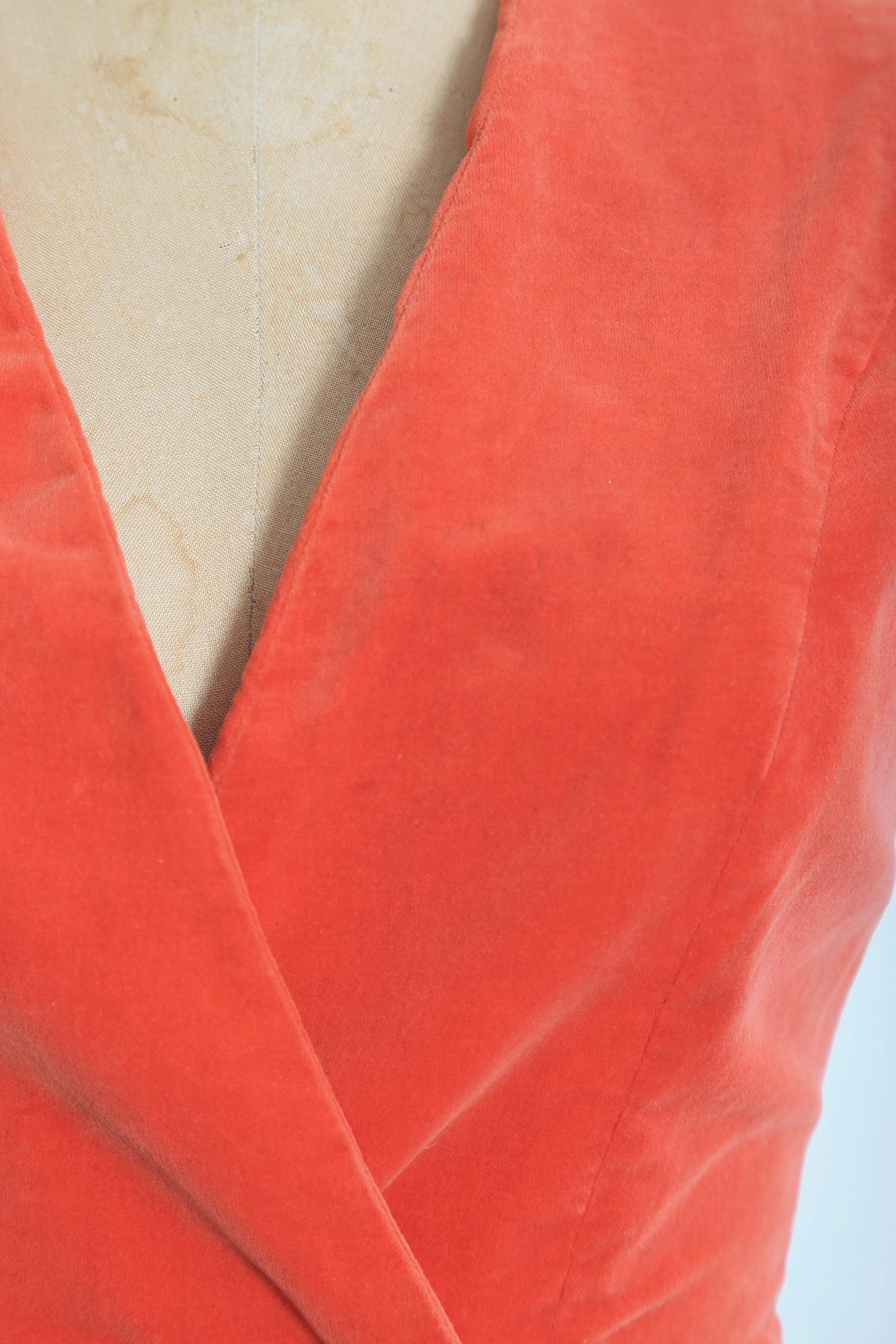 Vintage 60s Orange velvet vest