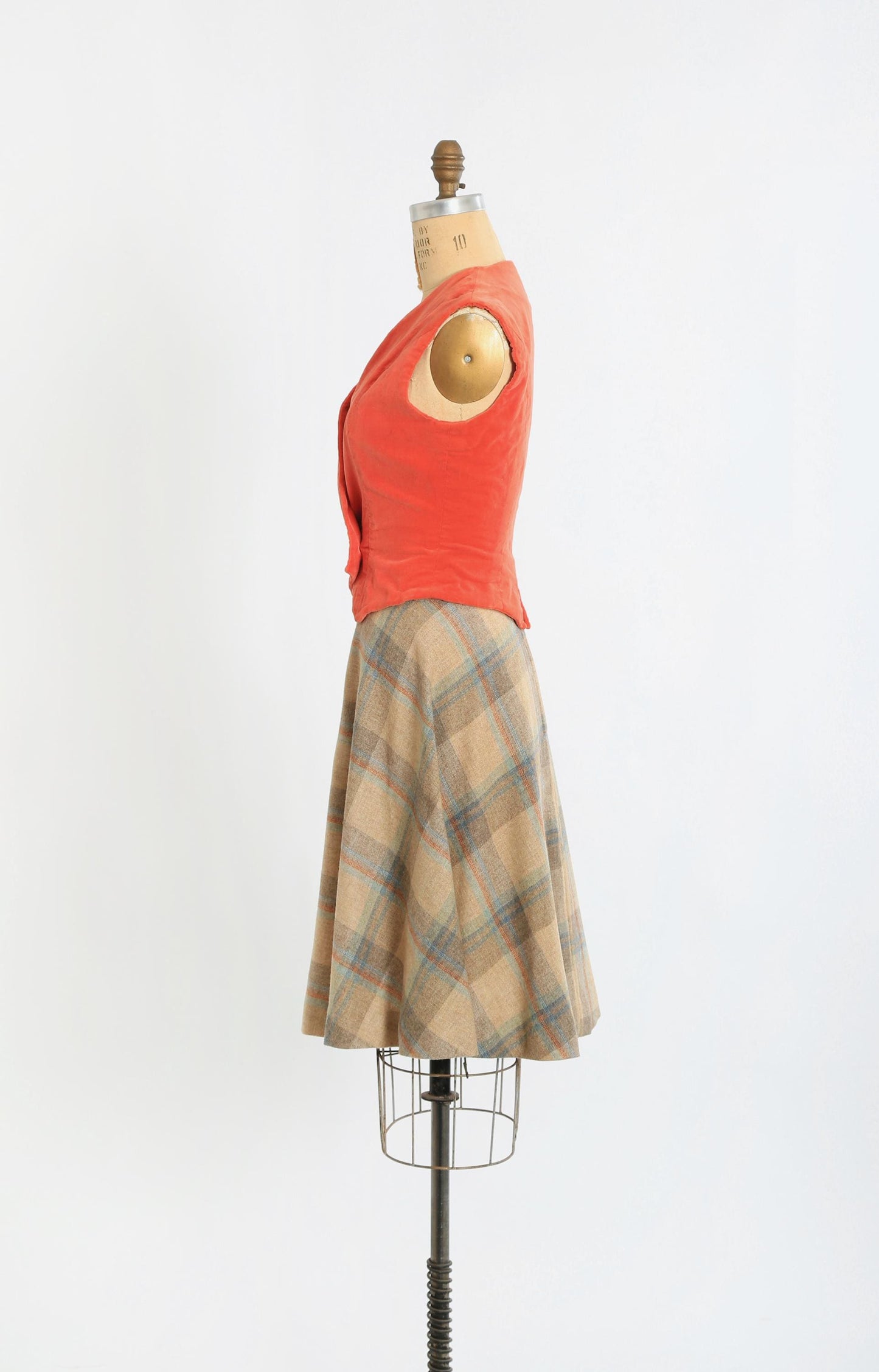 Vintage 60s Orange velvet vest