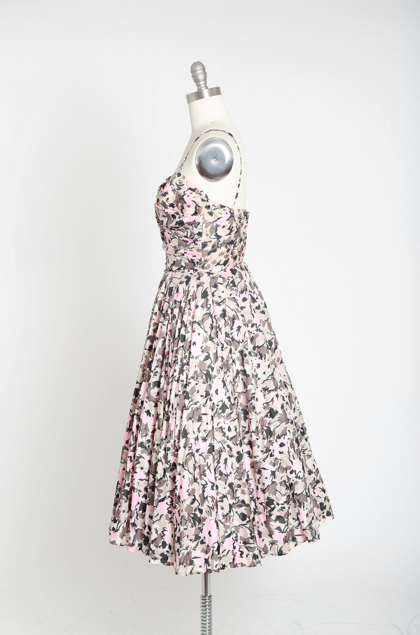 Emma Domb silk dress | Vintage 50s Emma Domb floral silk cocktail dress | 1950s deadstock Emma Domb designer evening dress