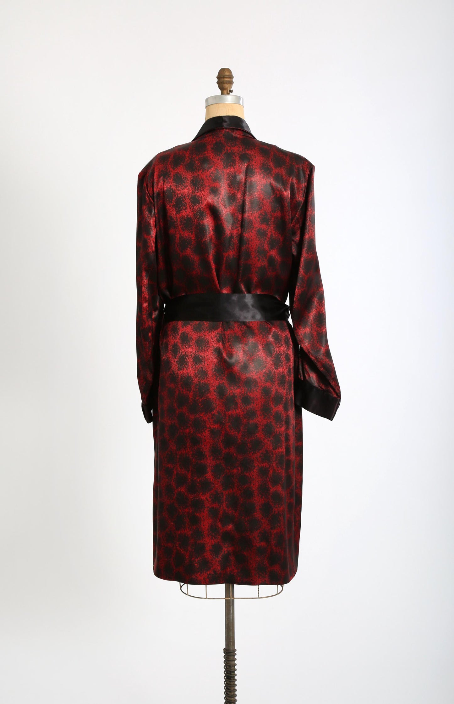 50s satin smoking robe | Vintage 1950s red satin Smoking Jacket robe