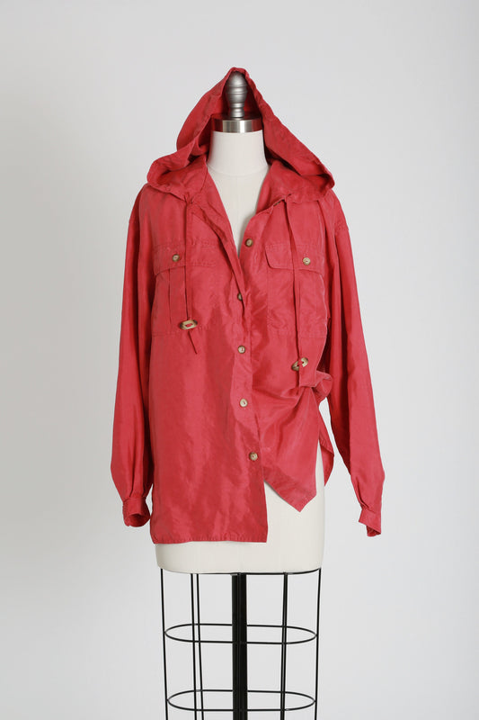 90s silk hoodie jacket