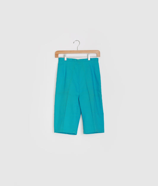 Vintage 60s blue high waist shorts | 1960s Glenbrooke shorts
