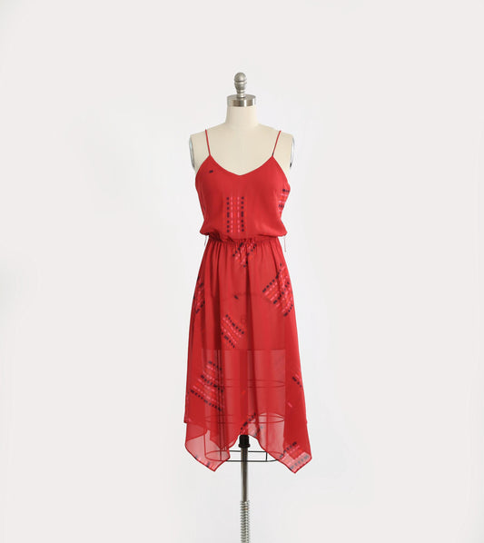 Vintage 70s semi sheer asymmetrical dress