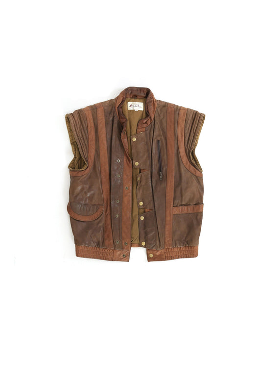 80s M Julian brown leather vest