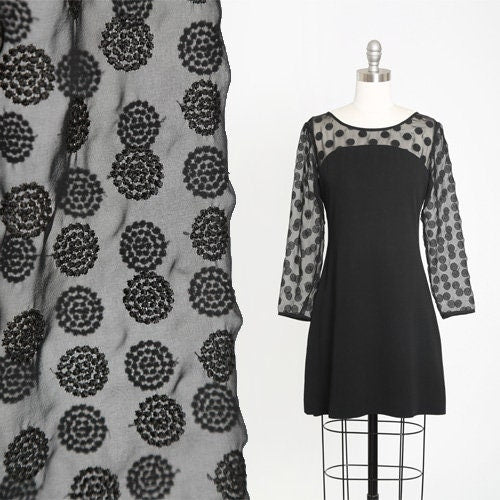 Bergdorf Goodman sheer embroidered dot mini dress Sz. 6