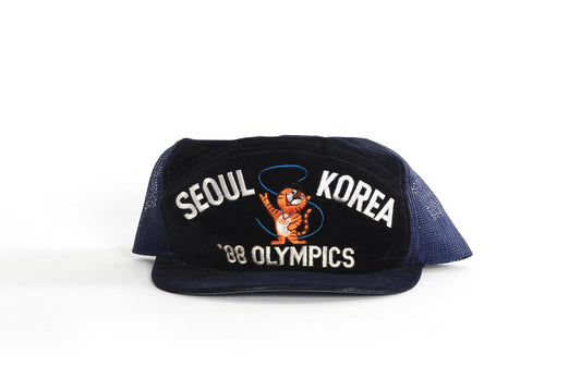 Vintage 88 Olympics snapback |  1980s SEOUL KOREA '88 Olympics embroidered blue velvet snapback hat