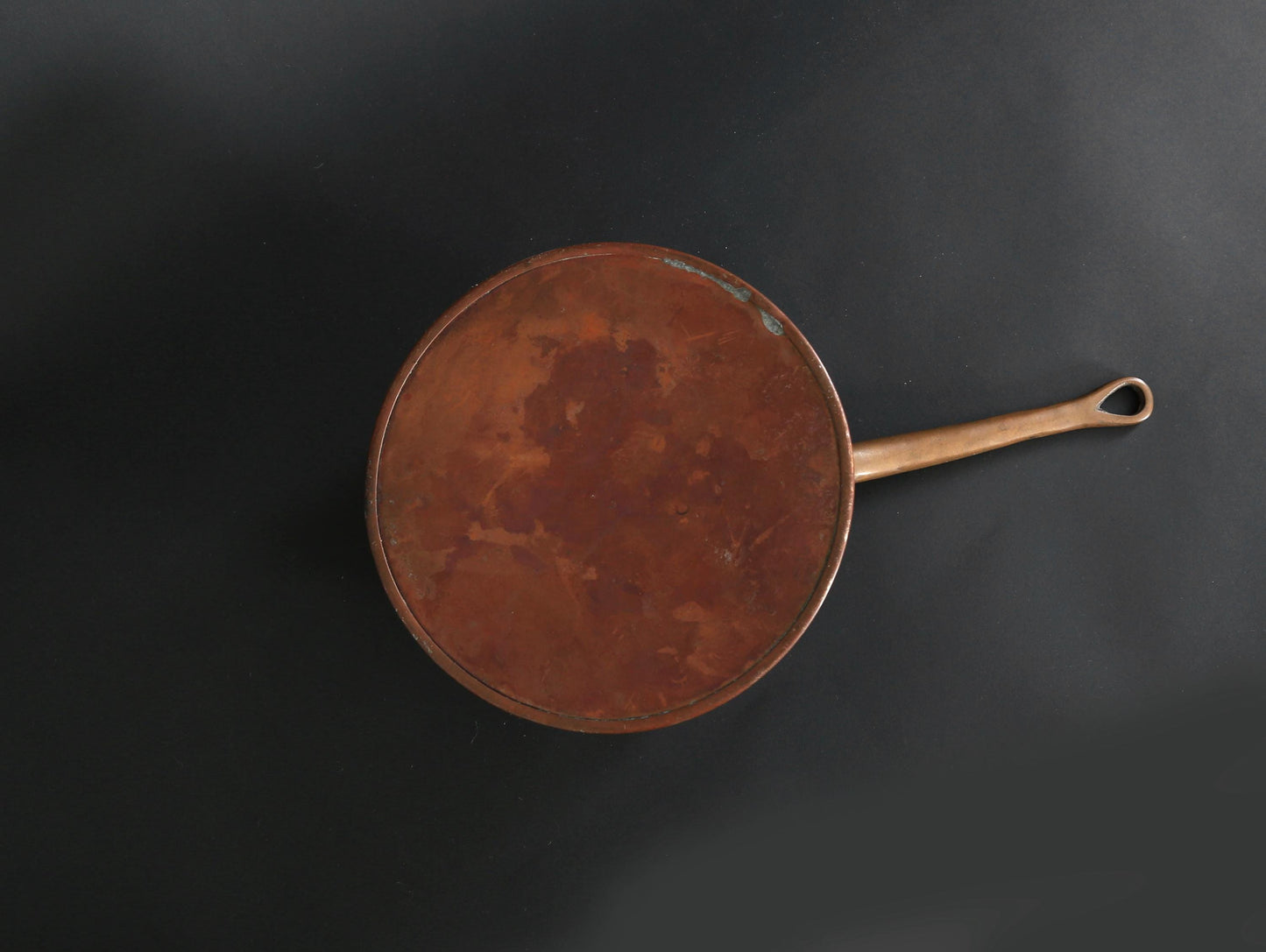 Antique Vintage 19th century solid copper sauce pan