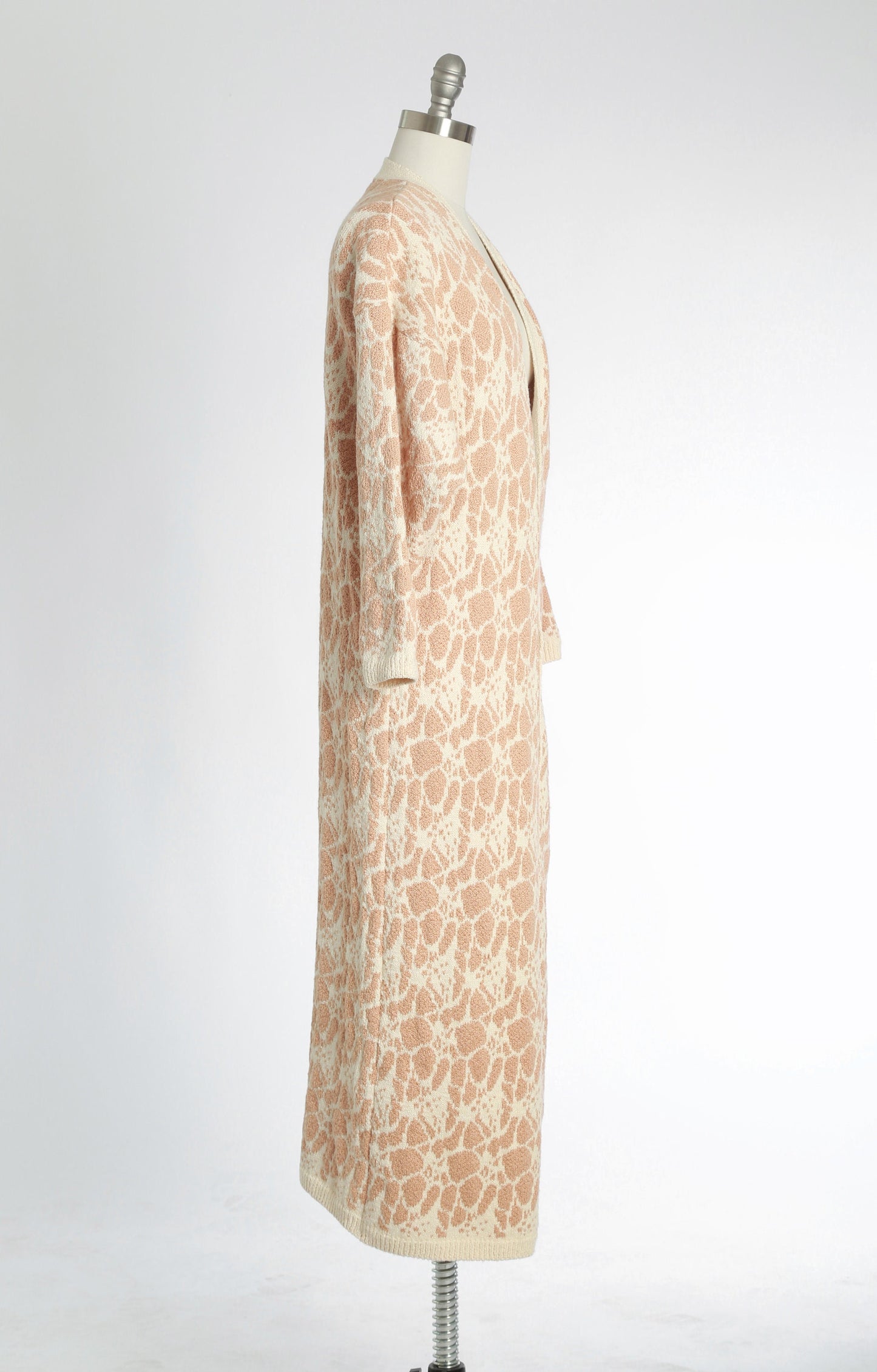 BABO Knit duster | Vintage 90s abstract knit cotton sweater |  long duster trench coat sweater