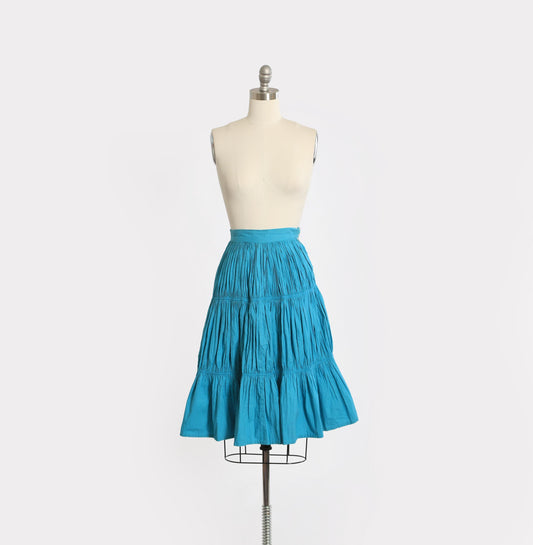Vintage 50s blue cotton skirt
