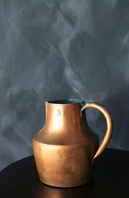 Antique 19th century Pereira Sr. E Gonzalez Madrid Spanish copper pitcher